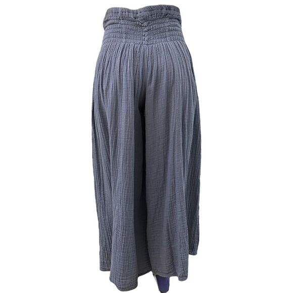 Cloth + Lace ~Sky Blue Shirred Elastic Waist Pant ~lightweight gauze fabric ~S/M - Picture 5 of 15